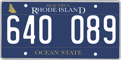 RI license plate 640089