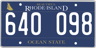 RI license plate 640098