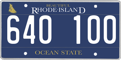 RI license plate 640100