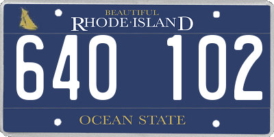 RI license plate 640102