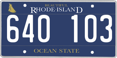 RI license plate 640103