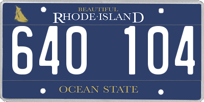 RI license plate 640104