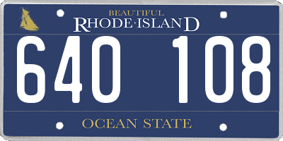 RI license plate 640108