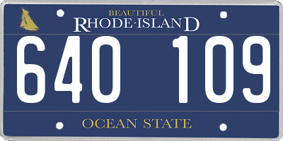 RI license plate 640109