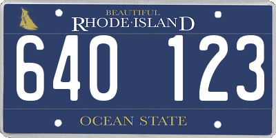 RI license plate 640123