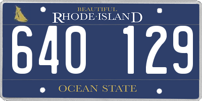 RI license plate 640129