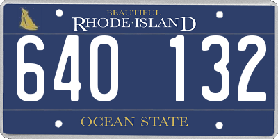 RI license plate 640132