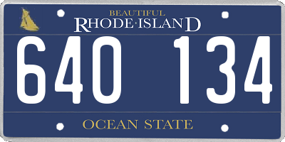 RI license plate 640134