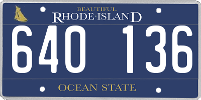 RI license plate 640136