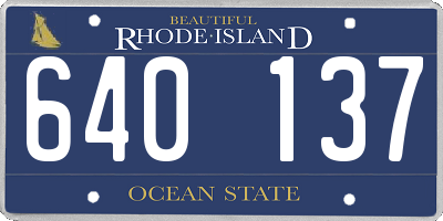 RI license plate 640137