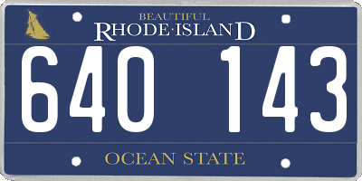 RI license plate 640143