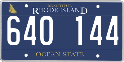 RI license plate 640144