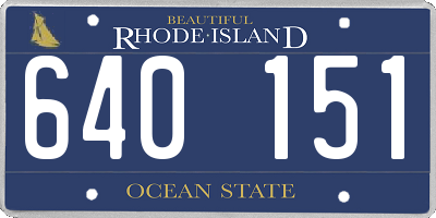 RI license plate 640151