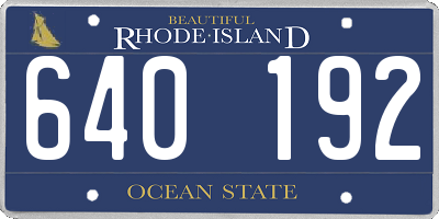 RI license plate 640192
