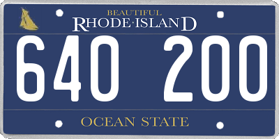 RI license plate 640200