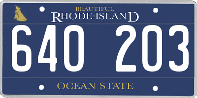 RI license plate 640203