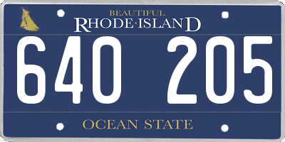 RI license plate 640205