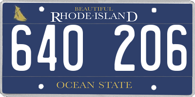 RI license plate 640206