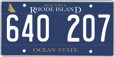 RI license plate 640207