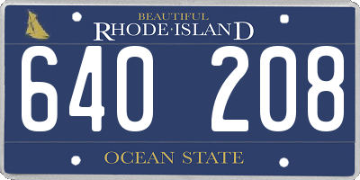 RI license plate 640208