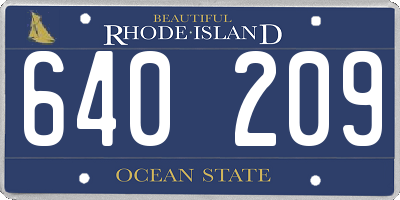 RI license plate 640209