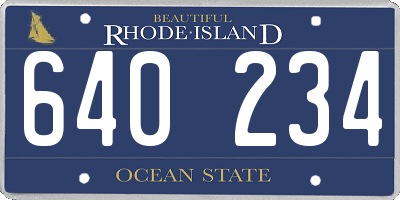 RI license plate 640234