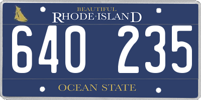 RI license plate 640235