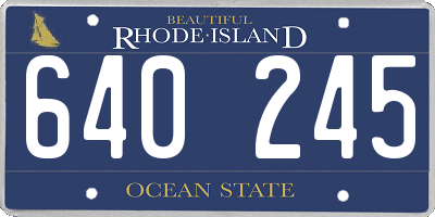 RI license plate 640245