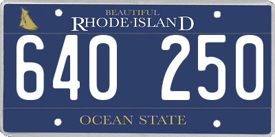 RI license plate 640250