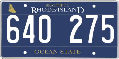 RI license plate 640275