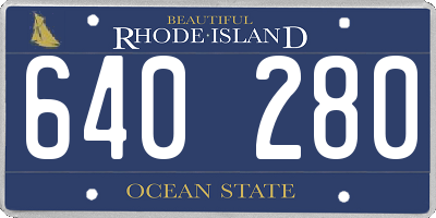RI license plate 640280