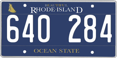 RI license plate 640284