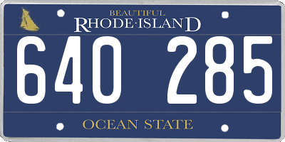 RI license plate 640285