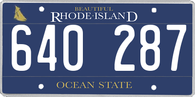 RI license plate 640287