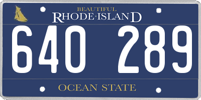 RI license plate 640289
