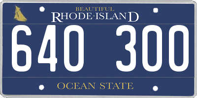 RI license plate 640300
