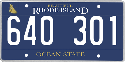 RI license plate 640301