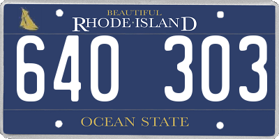 RI license plate 640303