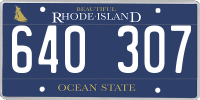 RI license plate 640307
