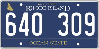 RI license plate 640309