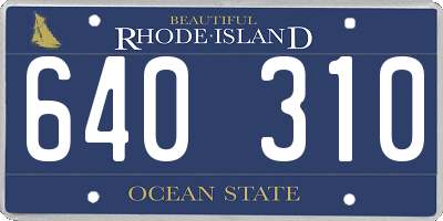 RI license plate 640310