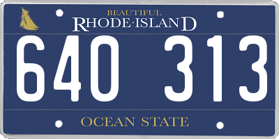 RI license plate 640313