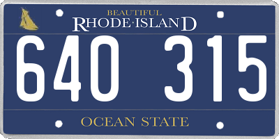 RI license plate 640315