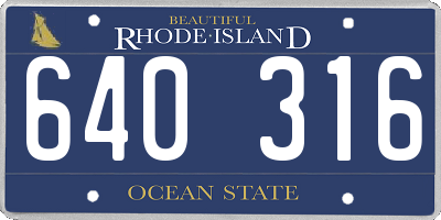 RI license plate 640316