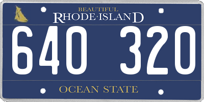 RI license plate 640320