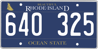 RI license plate 640325