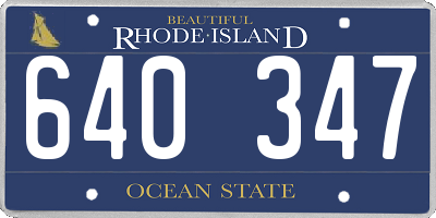 RI license plate 640347
