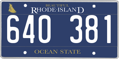 RI license plate 640381