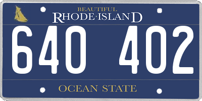 RI license plate 640402
