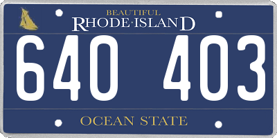 RI license plate 640403